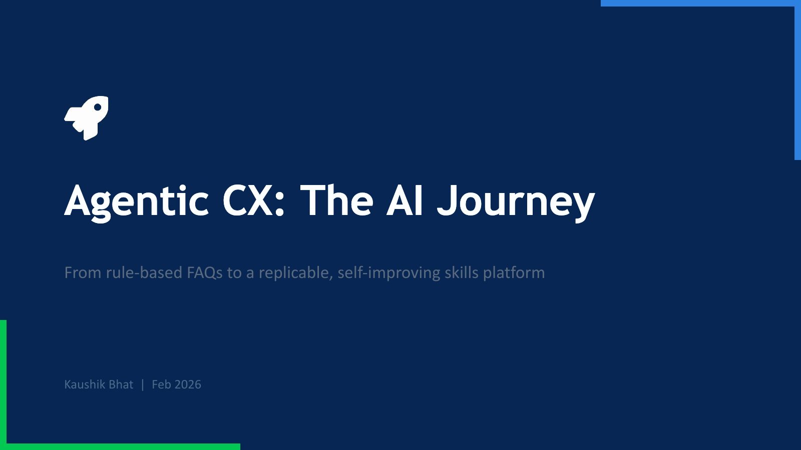 Slide 1: Agentic CX: The AI Journey